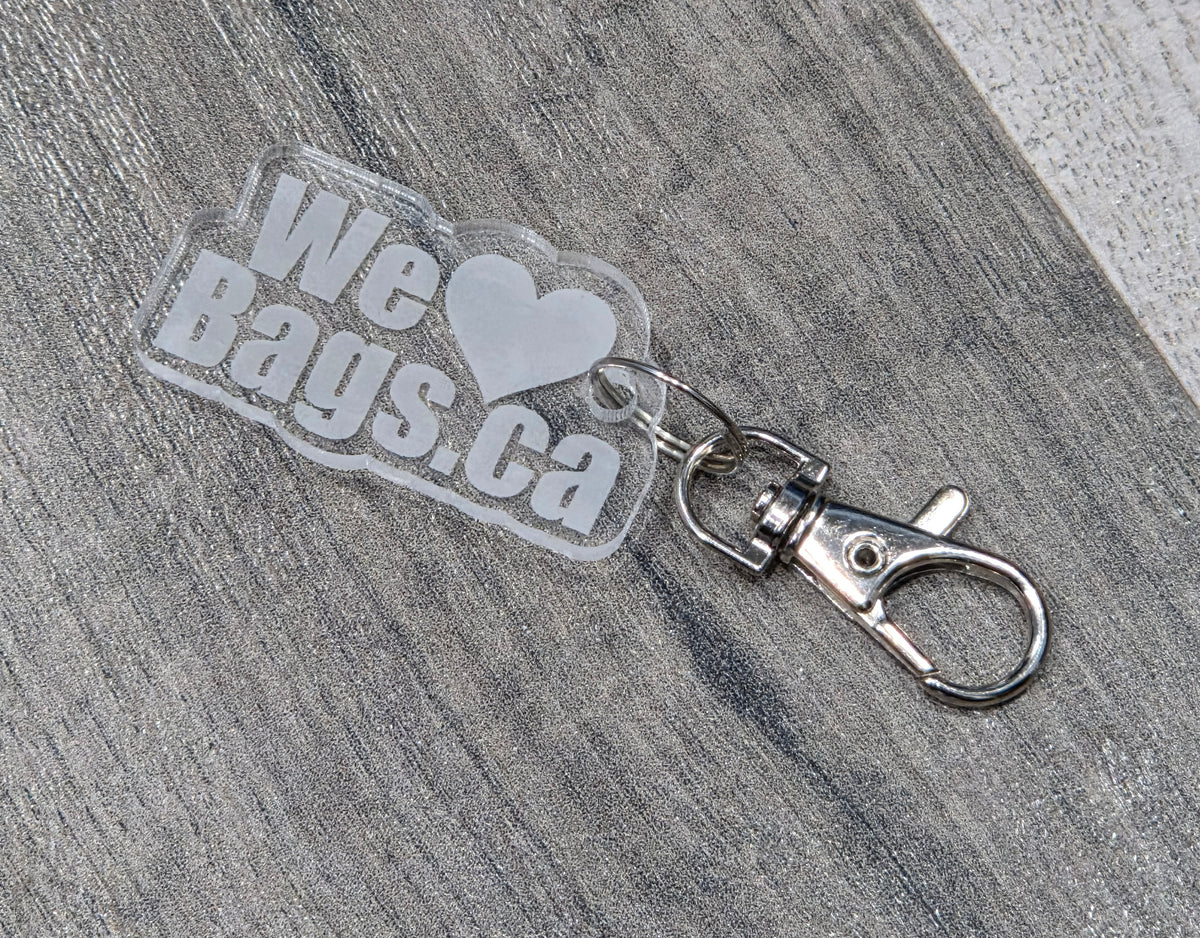 WeloveBags.ca Acrylic Keychain.
