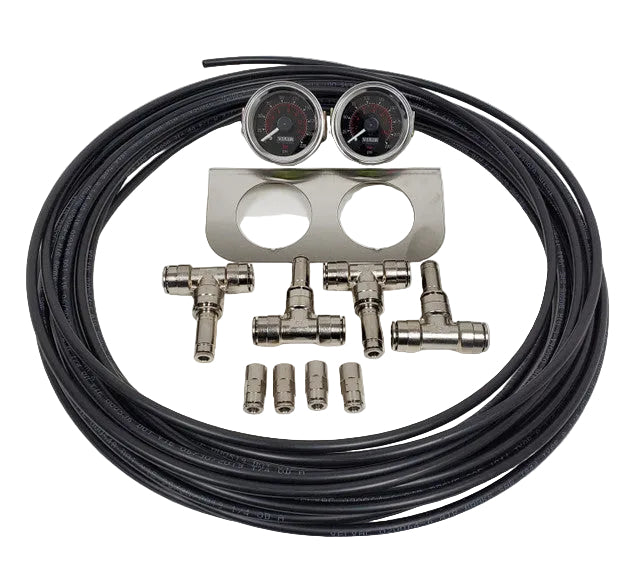 HOPPO'S 2 x Dual needle gauge kit**4 corners**black face** 3/8 Line kit.