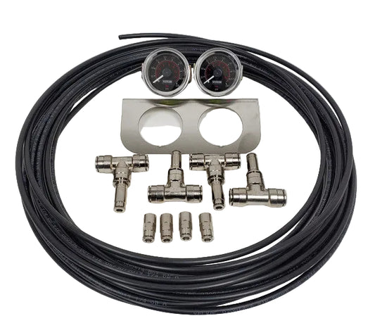 HOPPO'S 2 x Dual needle gauge kit**4 corners**black face** 3/8 Line kit.