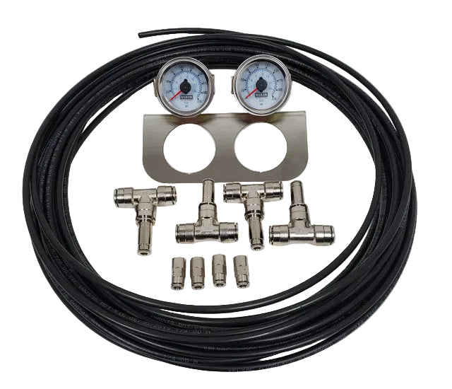 HOPPO'S 2 x Dual needle gauge kit**4 corners**white face** 3/8 Line kit.