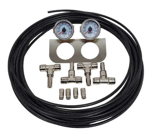 HOPPO'S 2 x Dual needle gauge kit**4 corners**white face** 3/8 Line kit.