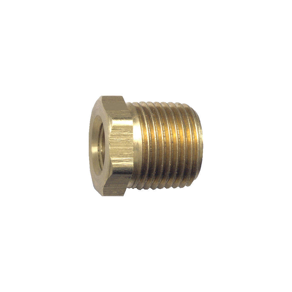3/8 NPT male thread to 1/4 NPT female reducer.